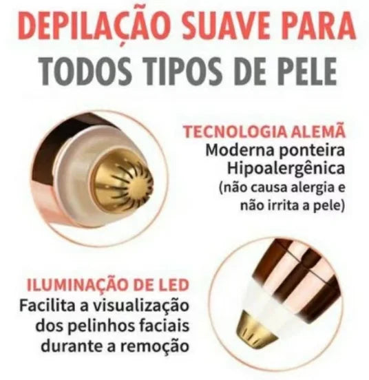 Removedor de Sobrancelhas Elétrico em Caneta – Epilador Recarregável USB