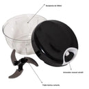 Processador de Alimentos Manual Premium – 3 Lâminas Inox Ultra Afiadas