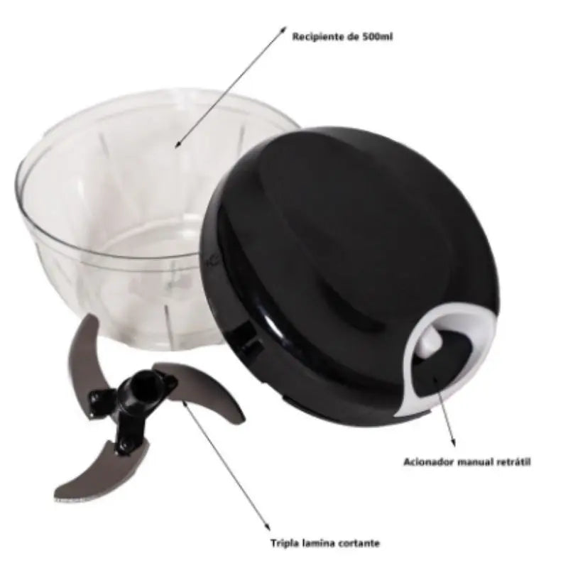 Processador de Alimentos Manual Premium – 3 Lâminas Inox Ultra Afiadas