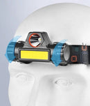 Lanterna de Cabeça LED COB Recarregável – Alta Potência para Caminhada, Pesca e Ciclismo