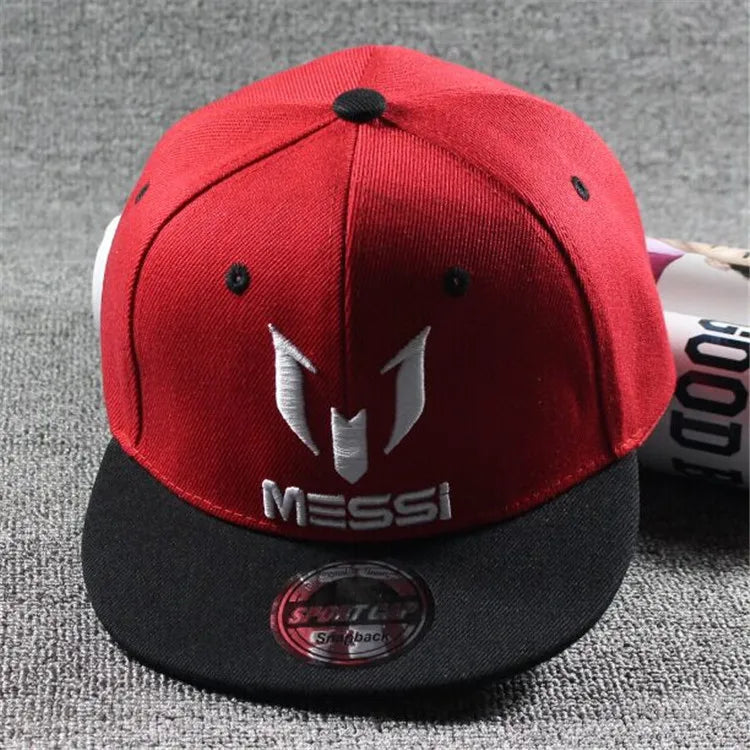 Boné Infantil de Futebol – Estilo Ronaldo, Neymar e Messi, Snapback Hip Hop para Meninos e Meninas