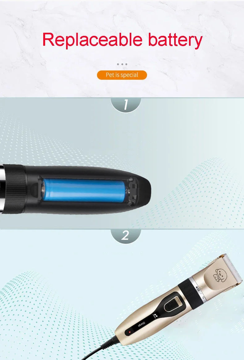 Máquina de Tosa Profissional para Cães – Aparador Elétrico Recarregável USB, Silenciosa e Precisa