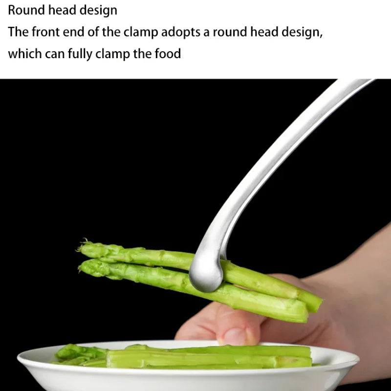 Pinça para alimentos e churrasco em aço inoxidável 304 – Cabo longo, utensílio de cozinha antiderrapante para bifes, cozinha e churrasco