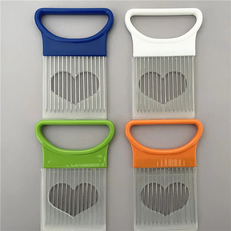 Suporte Cortador de Cebola em Aço Inox – Fatiador de Tomate e Legumes, Utensílio Prático para Cozinha