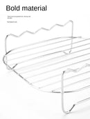 Conjunto para churrasco ao ar livre – espetos de aço inoxidável, grelha quadrada e fritadeira a ar quente com suporte para churrasco