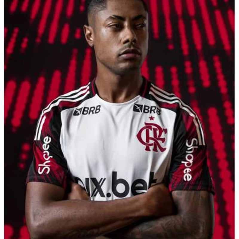 Camisa Flamengo 2025 Away – Infantil e Adulto, Secagem Rápida, Manga Curta, Confortável e Solta