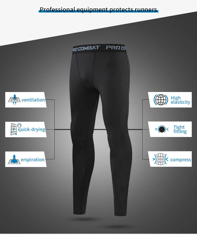 Calça de Compressão Masculina – Treino e Corrida, Secagem Rápida e Conforto em Todas as Estações