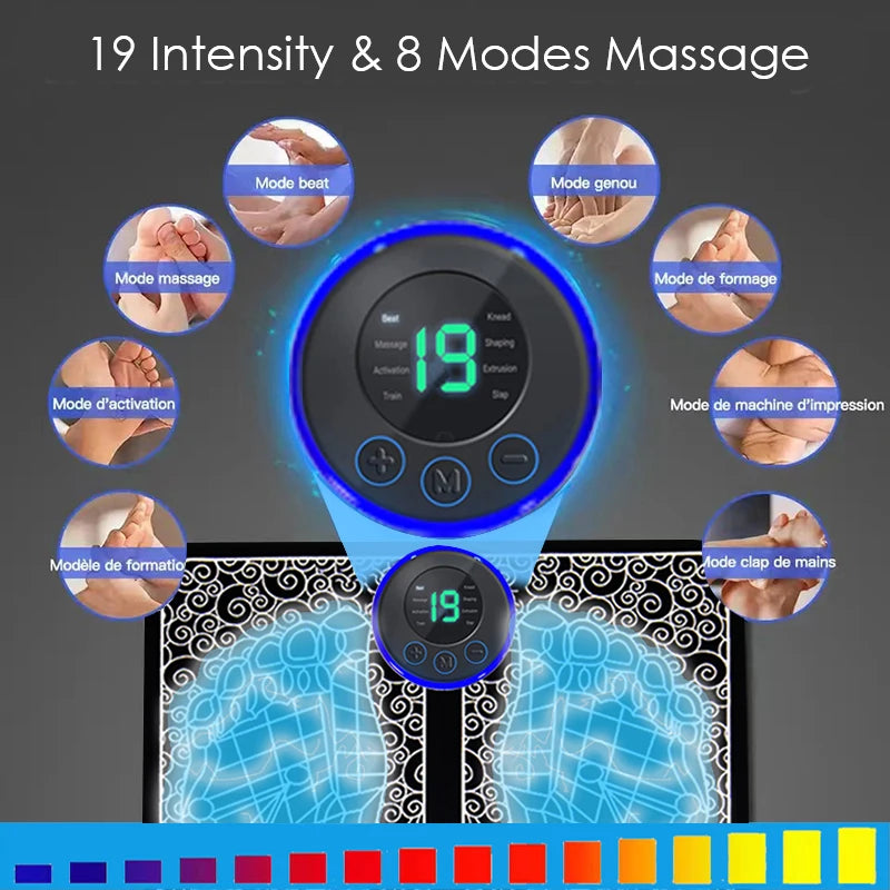 Massageador Elétrico de Pés – Almofada Estimuladora Muscular para Relaxamento e Fitness, Ideal para Casa, Esporte e Bem-Estar Familiar