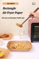 Papel descartável para fritadeira e forno – Revestimento antiaderente e à prova de óleo para cozinha, fritadeira, micro-ondas e churrasqueira