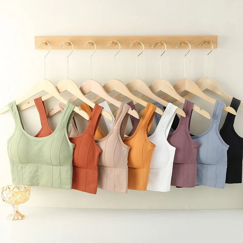 Top Esportivo Feminino Sem Costura – Sustentação, Conforto e Respirabilidade para Yoga, Academia e Treinos