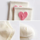 5 Pares de Meias Infantis – Macias, Respirável e Antirrugas, Com Estampa de Coração para Crianças