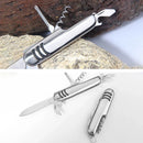 Faca multifuncional dobrável de aço inoxidável 1 unidade – Faca universal para acampamento, frutas e churrasco no estilo do exército suíço