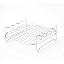 Conjunto para churrasco ao ar livre – espetos de aço inoxidável, grelha quadrada e fritadeira a ar quente com suporte para churrasco