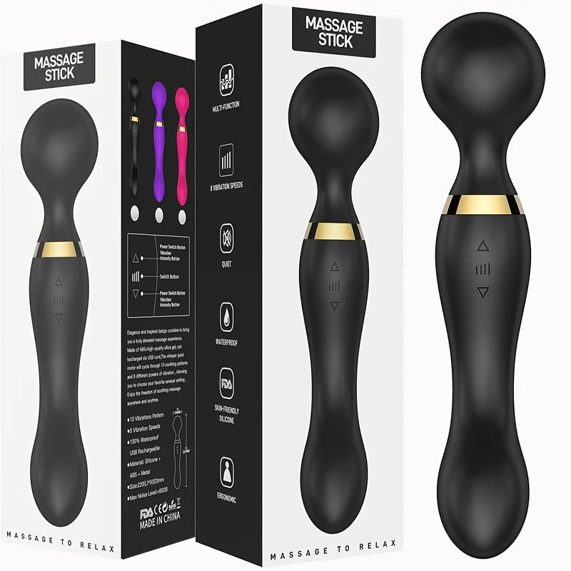 Mini Massageador Portátil – 20 Modos e 8 Vibrações para Alívio de Tensão Muscular nas Costas, Pescoço, Ombros, Pernas e Pés – Massagem Profunda