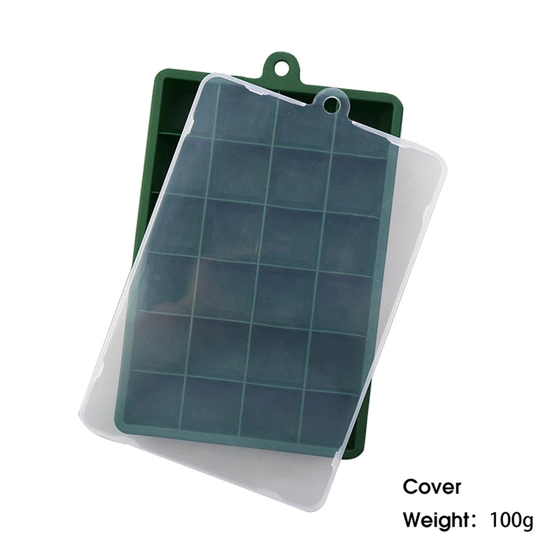 Molde de Silicone 24 Cubos com/sem Tampa – Forma para Gelo, Papinha, Queijo, Gelatina e Drinks | Utensílio de Cozinha