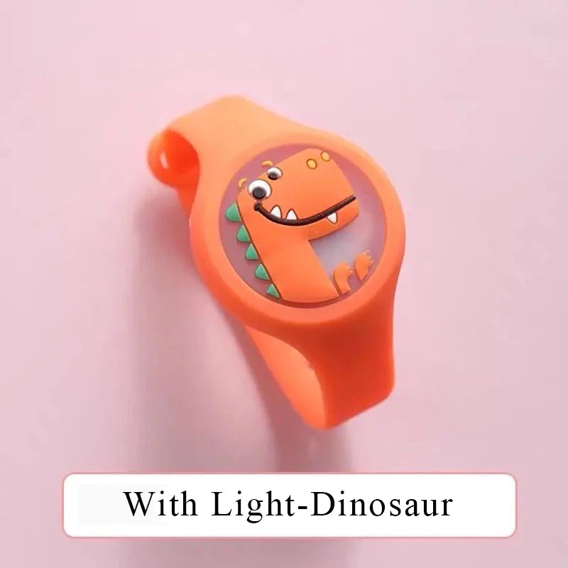 Pulseira Repelente de Mosquito Infantil – Silicone à Prova d’Água com Animais, Proteção Anti-Insetos para Crianças