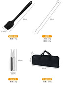 Conjunto de ferramentas combinadas para churrasqueira em aço inoxidável Churrasqueira ao ar livre Conjunto para churrasqueira Bolsa de tecido portátil para armazenamento Conjunto de ferramentas para assar