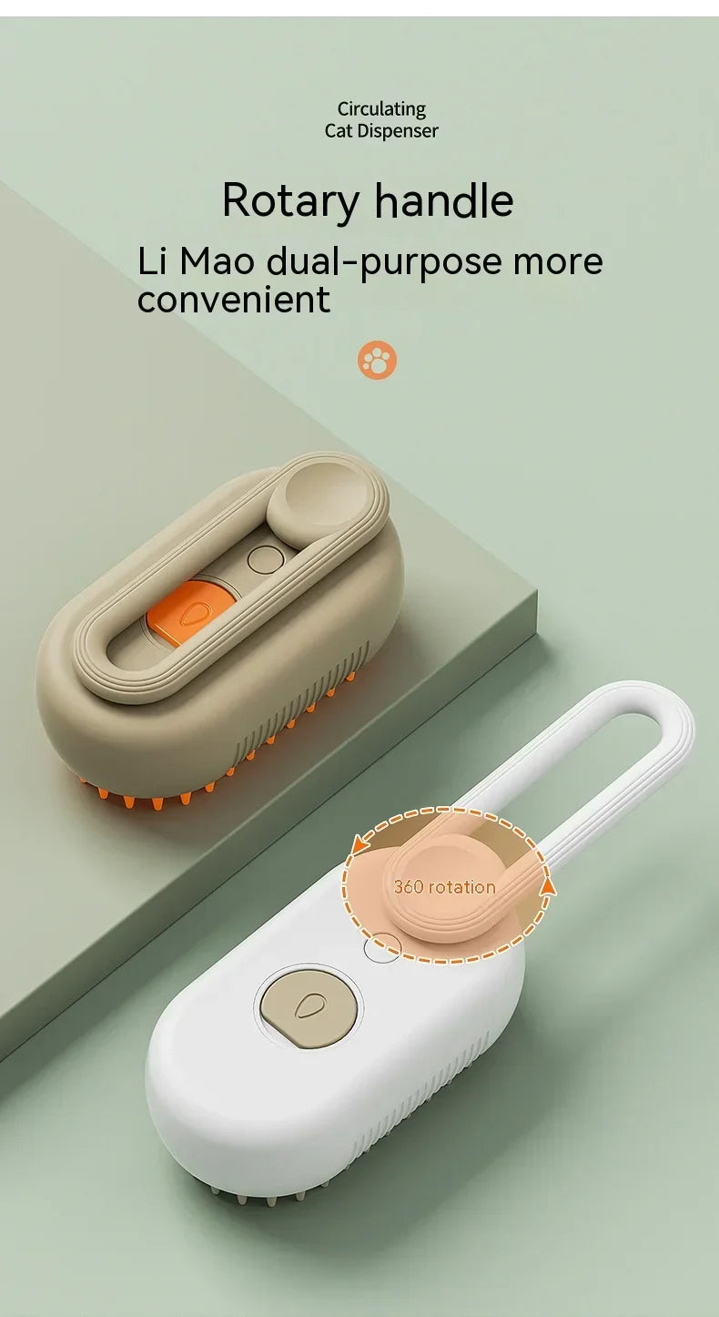 Escova Elétrica 3 em 1 para Pets – Limpeza, Massagem e Remoção de Pelos de Cães e Gatos