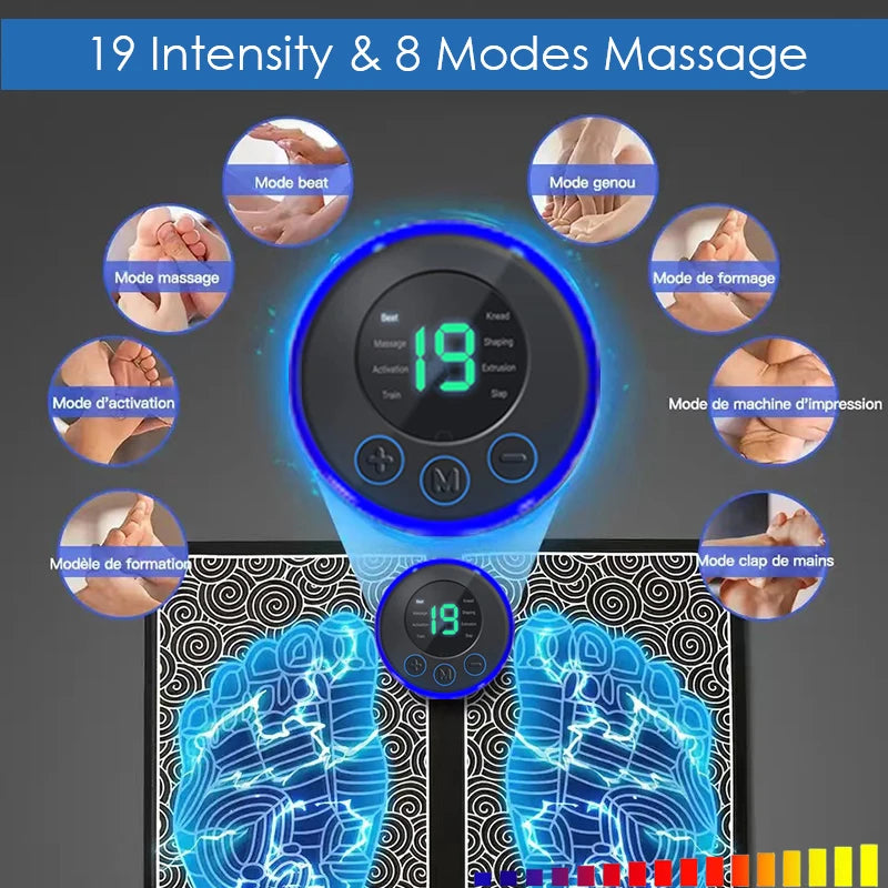 Massageador Elétrico de Pés – Almofada Estimuladora Muscular para Relaxamento e Fitness, Ideal para Casa, Esporte e Bem-Estar Familiar