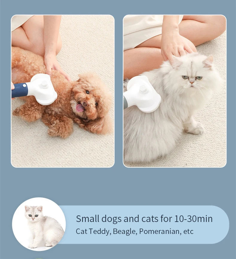 Kit 3 em 1 para Pets – Secador Silencioso para Cães com Escova, Pente para Gatos e Cães, Baixo Ruído e Controle de Temperatura