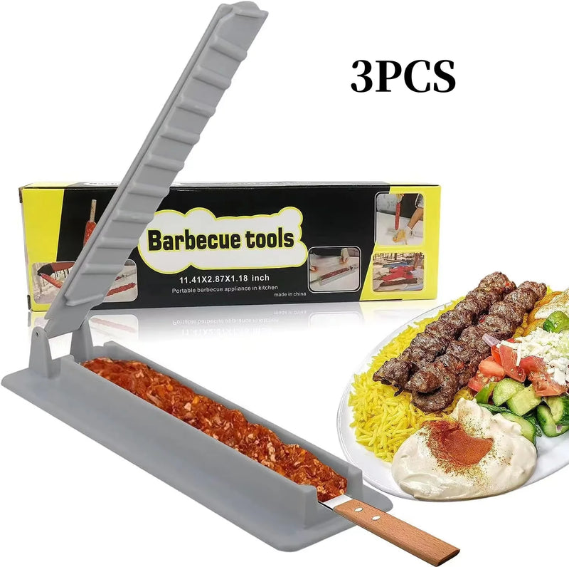 Fabricante de kebabs de plástico – Prensa manual para espetos e ferramenta para espetos de carne para churrasco