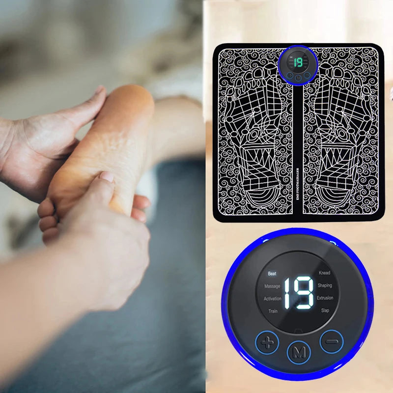 Massageador Elétrico de Pés – Almofada Estimuladora Muscular para Relaxamento e Fitness, Ideal para Casa, Esporte e Bem-Estar Familiar