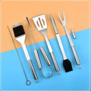 Conjunto de ferramentas combinadas para churrasqueira em aço inoxidável Churrasqueira ao ar livre Conjunto para churrasqueira Bolsa de tecido portátil para armazenamento Conjunto de ferramentas para assar