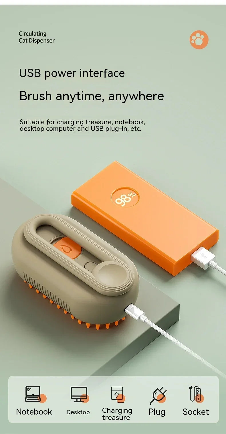 Escova Elétrica 3 em 1 para Pets – Limpeza, Massagem e Remoção de Pelos de Cães e Gatos