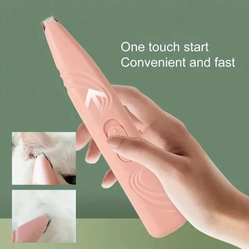 Aparador Elétrico para Pets – Cortador de Pelos Silencioso 360°, Recarregável via USB, para Patas de Cães e Gatos