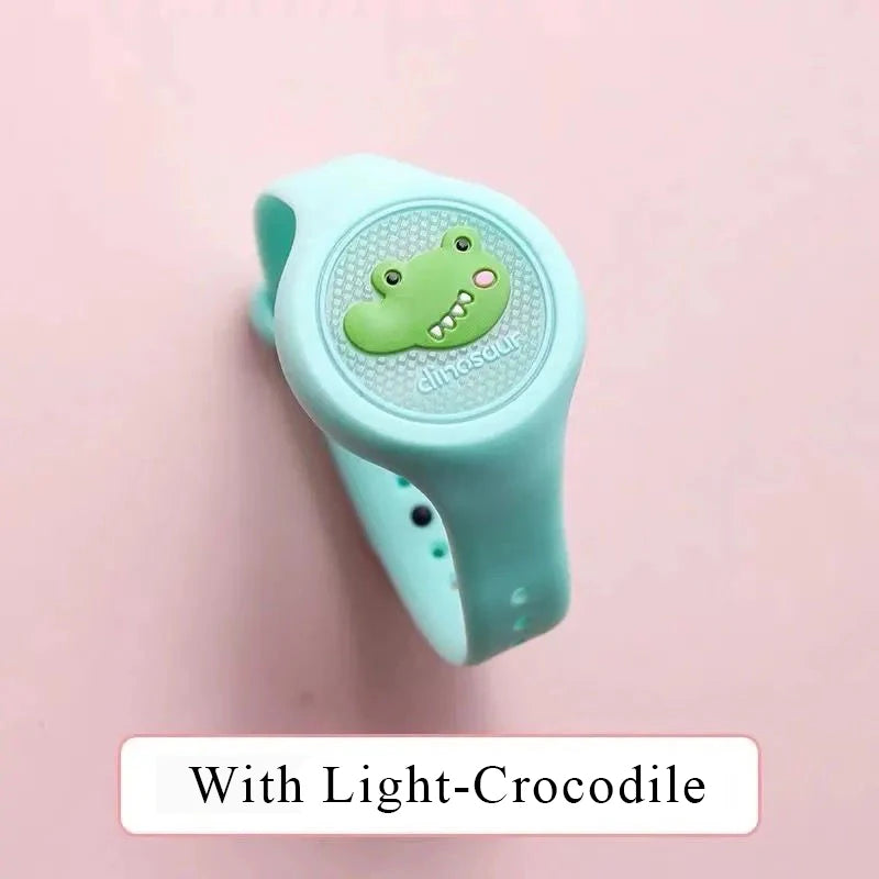 Pulseira Repelente de Mosquito Infantil – Silicone à Prova d’Água com Animais, Proteção Anti-Insetos para Crianças