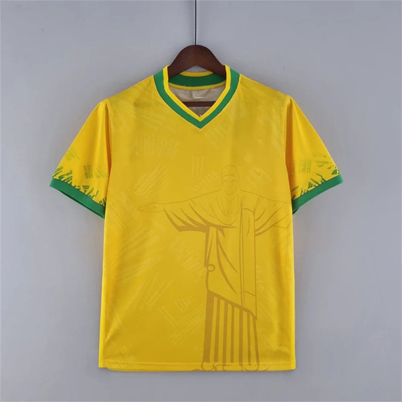 Camisa de Treino de Futebol Brasil – Edição Especial Jesus, Preta e Cinza, Adulto e Infantil, Secagem Rápida