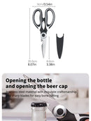 Tesoura Multifuncional de Aço Inox – Corte de Frango, Peixe, Nozes e Abridor de Garrafas para Cozinha