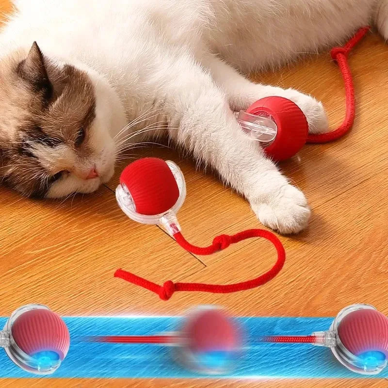 Brinquedo Inteligente para Pets – Bola Automática com Cauda Falsa, Recarga Elétrica, Interativo para Cães e Gatos