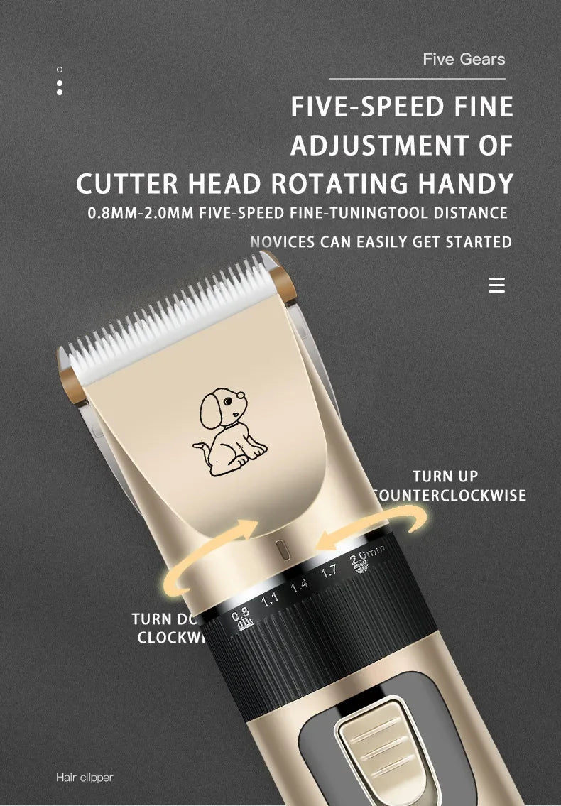 Máquina de Tosa Profissional para Cães – Aparador Elétrico Recarregável USB, Silenciosa e Precisa