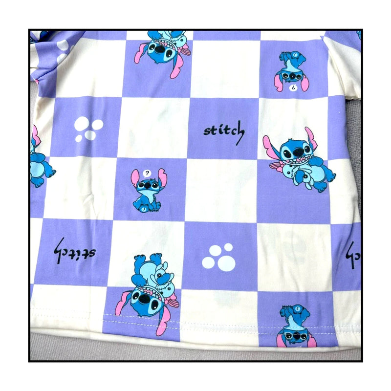 Conjunto Infantil Stitch e Angel – Pijama de Manga Longa para Meninos e Meninas, Conforto na Primavera