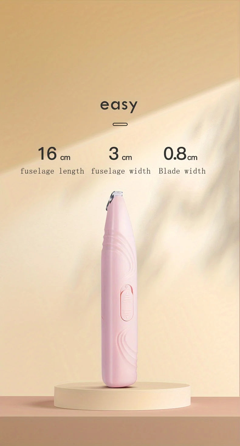 Aparador Elétrico para Pets – Cortador de Pelos Silencioso 360°, Recarregável via USB, para Patas de Cães e Gatos