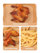 Papel descartável para fritadeira e forno – Revestimento antiaderente e à prova de óleo para cozinha, fritadeira, micro-ondas e churrasqueira