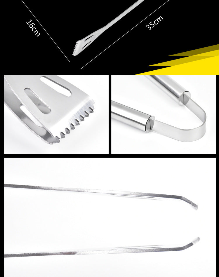 Conjunto de utensílios para churrasco em aço inoxidável – Conjunto portátil para churrasco ao ar livre com bolsa de armazenamento para grelhar e assar