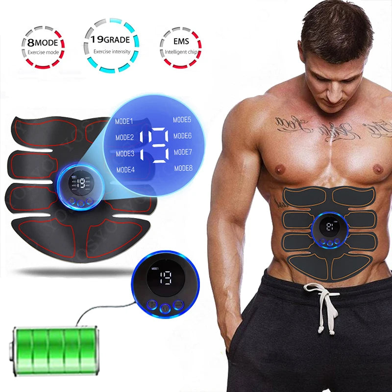 Massageador Muscular Abdominal – Treino para Abdômen e Braços, Recarregável via USB, Ideal para Uso em Casa e Fitness Masculino