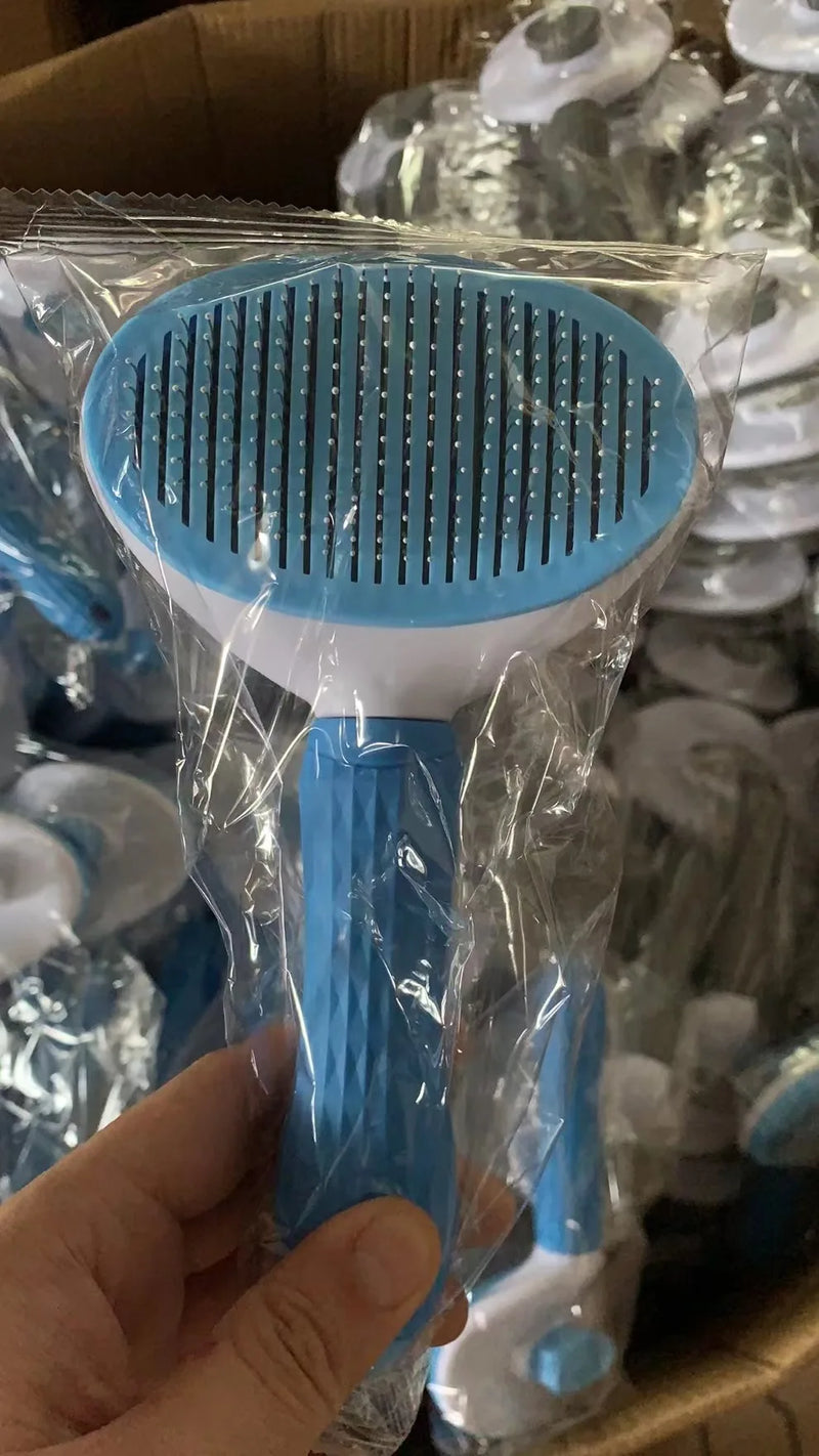 Escova de Pelos para Pets – Pente de Aço Inox para Cães e Gatos, Ideal para Pelos Longos e Cuidados Diários