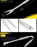 Conjunto de utensílios para churrasco em aço inoxidável – Conjunto portátil para churrasco ao ar livre com bolsa de armazenamento para grelhar e assar