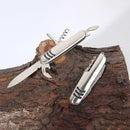 Faca multifuncional dobrável de aço inoxidável 1 unidade – Faca universal para acampamento, frutas e churrasco no estilo do exército suíço