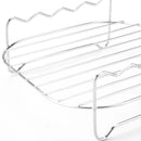 Conjunto para churrasco ao ar livre – espetos de aço inoxidável, grelha quadrada e fritadeira a ar quente com suporte para churrasco