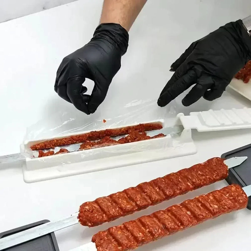Fabricante de kebabs de plástico – Prensa manual para espetos e ferramenta para espetos de carne para churrasco