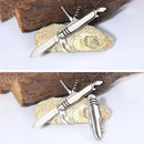 Faca multifuncional dobrável de aço inoxidável 1 unidade – Faca universal para acampamento, frutas e churrasco no estilo do exército suíço