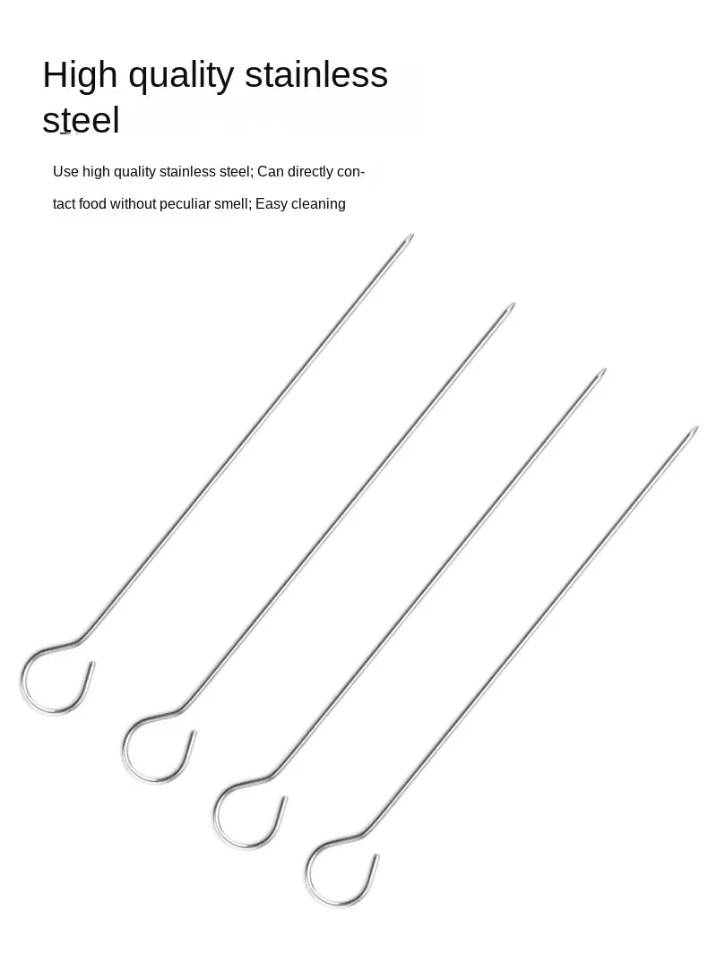 Conjunto para churrasco ao ar livre – espetos de aço inoxidável, grelha quadrada e fritadeira a ar quente com suporte para churrasco