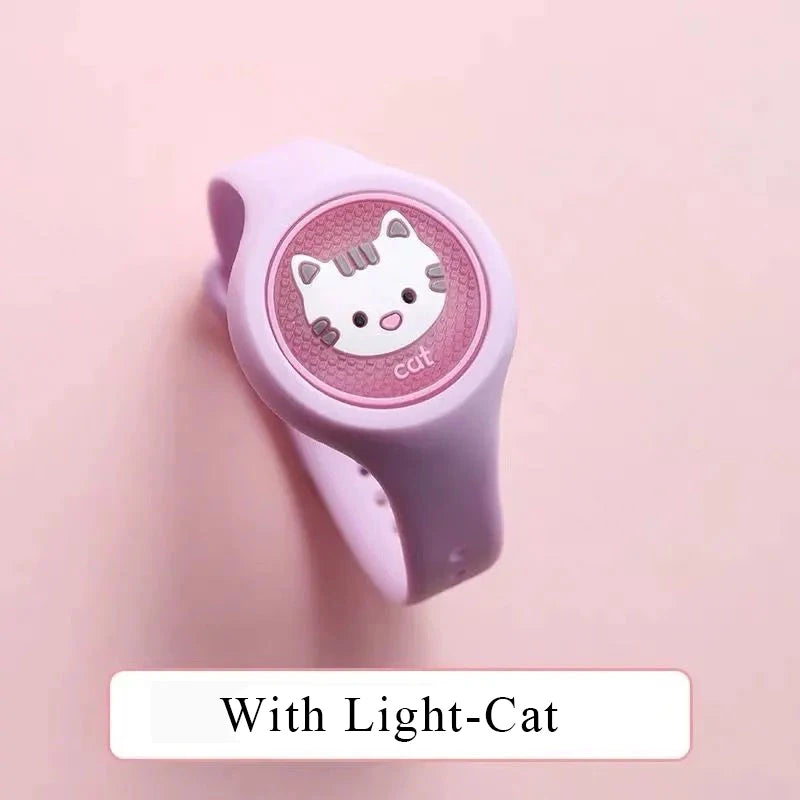Pulseira Repelente de Mosquito Infantil – Silicone à Prova d’Água com Animais, Proteção Anti-Insetos para Crianças