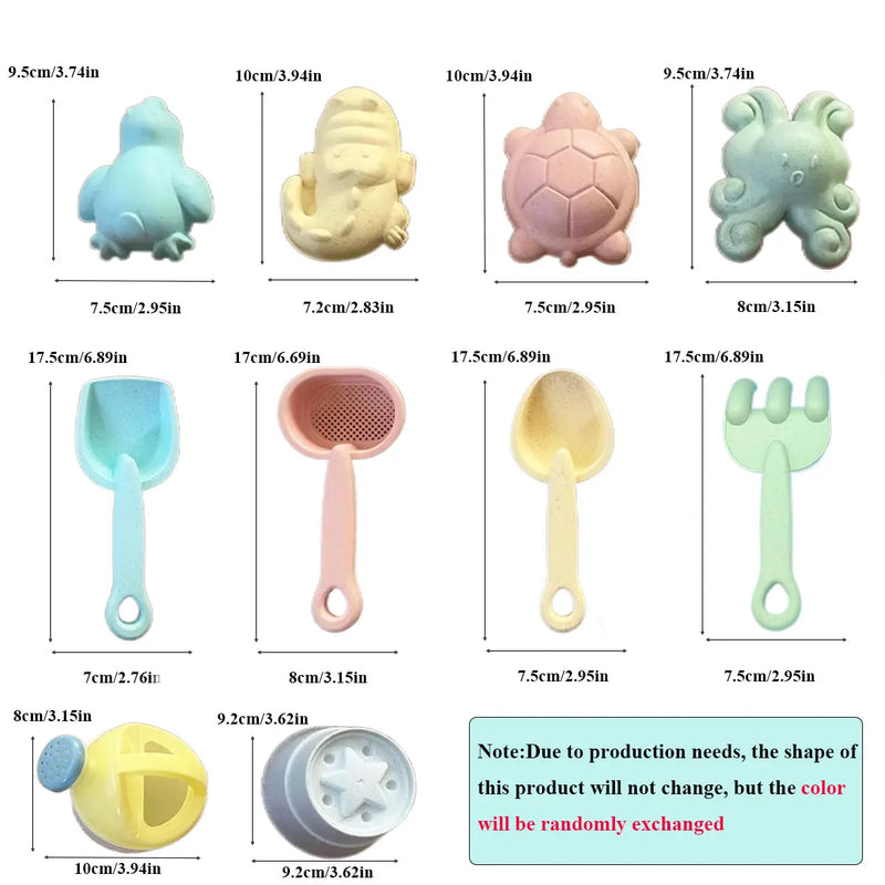 Kit de Brinquedos de Praia 1/5/11 Peças – Balde Dobrável e Acessórios para Crianças, Diversão ao Ar Livre