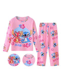 Conjunto Infantil Stitch e Angel – Pijama de Manga Longa para Meninos e Meninas, Conforto na Primavera