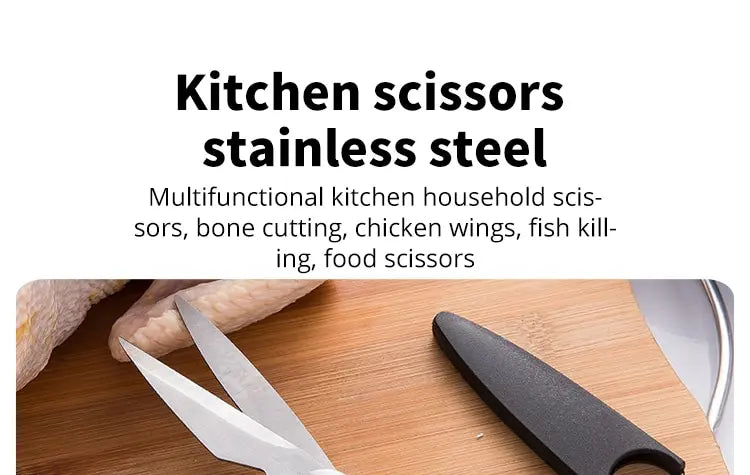 Tesoura Multifuncional de Aço Inox – Corte de Frango, Peixe, Nozes e Abridor de Garrafas para Cozinha